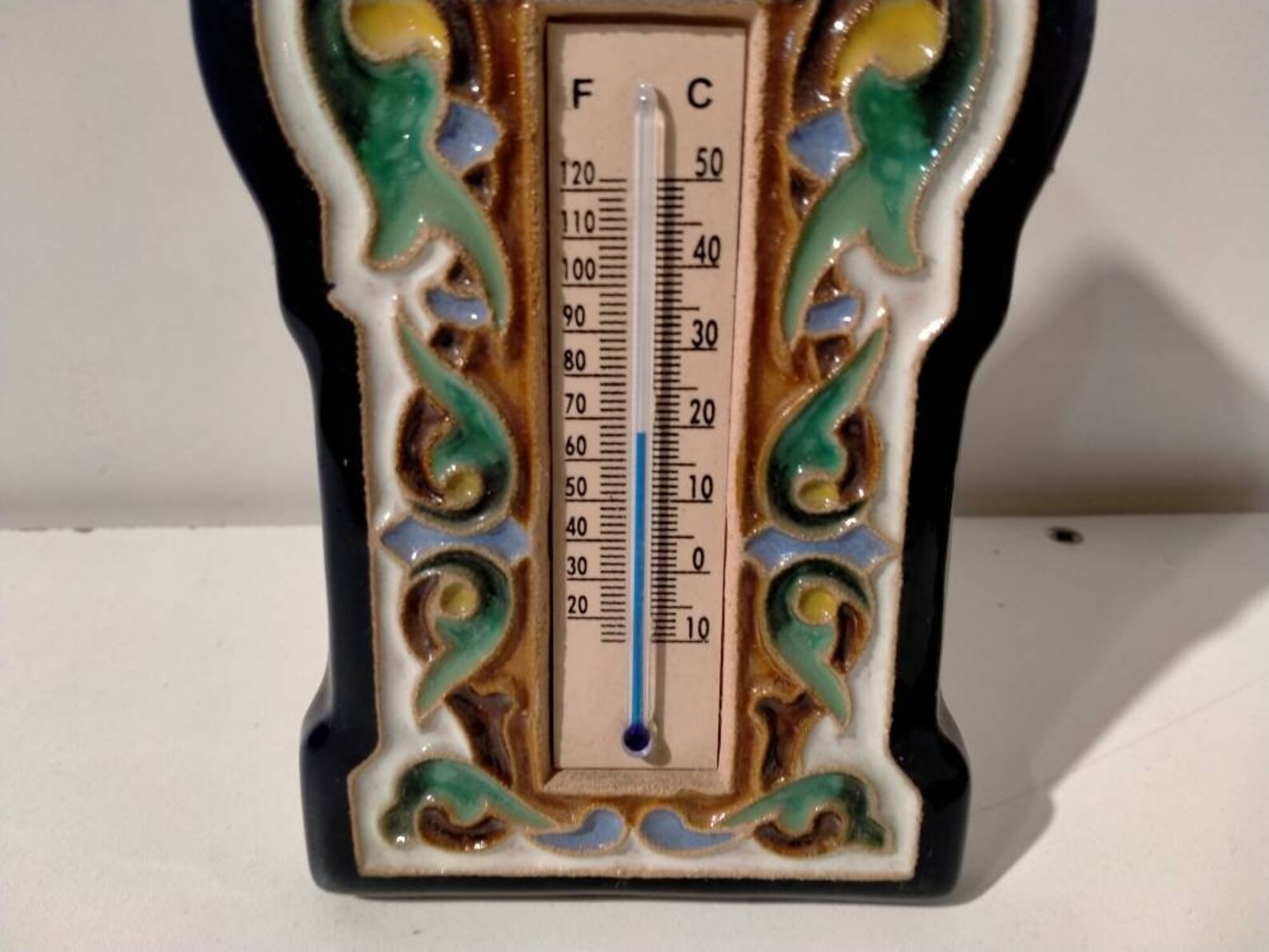 Ceramic thermometer blue thermometer Spanish thermometer Etsy
