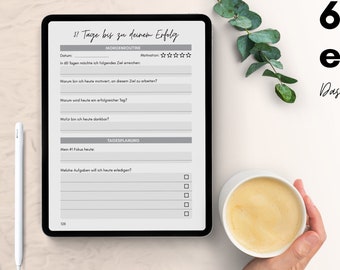 Digitales Erfolgsjournal, SMART Ziele Planer, Coaching Workbook für Achtsamkeit & Selbstreflexion, Tagebuch für Mentale Gesundheit