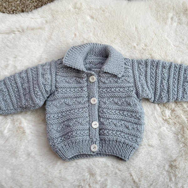 Preloved baby cardigan - Approx 0-1 MONTHS personalised hand embroidered with any name