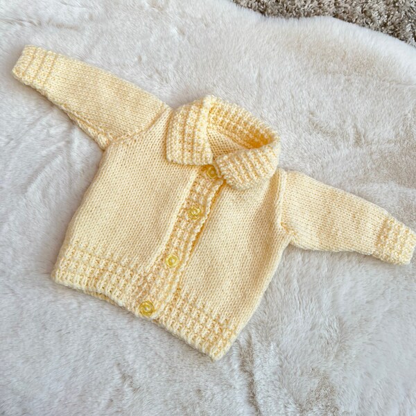 Preloved baby cardigan - Approx 0-3 MONTHS personalised hand embroidered with any name