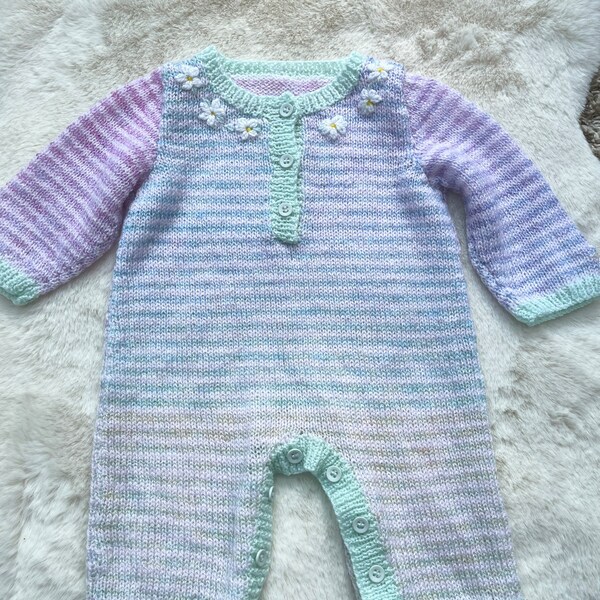 Preloved baby romper - Approx 3-6 MONTHS personalised hand embroidered with any name