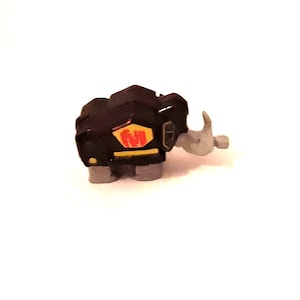 Mighty Morphin Power Rangers Mini Black Ranger Mastodon Zord PVC Toy Figure Vintage 90s