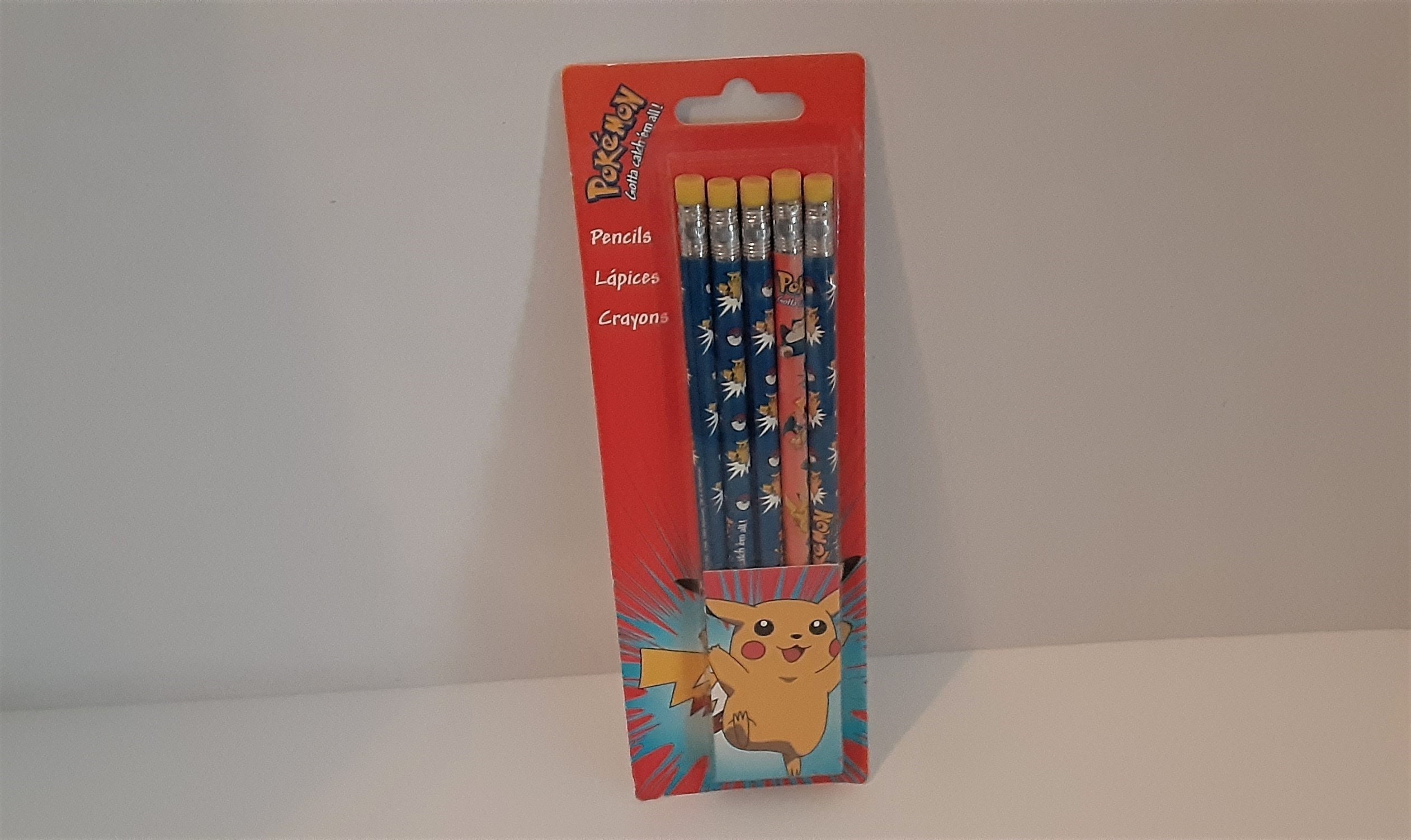 Pokemon Pencils 5 Pack No. 2 Lead New in Package Pikachu Vintage 90s 