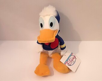 Disney Store Donald Duck Mini Bean Bag Plush Toy with Tag Vintage 90s