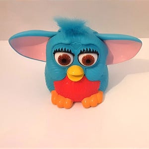 Furby McDonald&#39;s Toy Turquoise Blue Moveable Eyes and Ears Vintage 1998