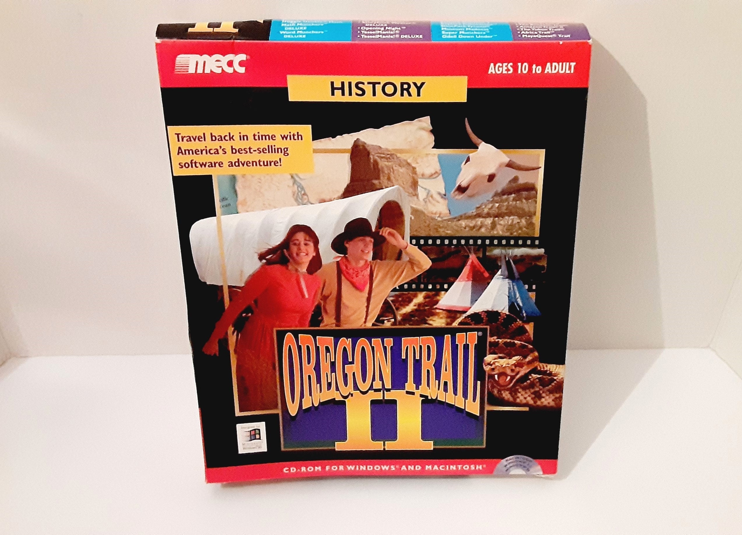 Oregon Trail II CD-Rom Game for Windows 95 and Macintosh Original Big Box and Manual MECC 90s