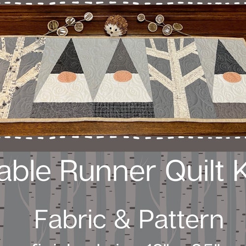 Birch Gnomes Table Runner Quilt Kit Fabric & Pattern Easy Etsy