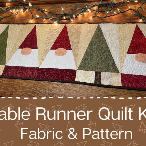Birch Gnomes Table Runner Quilt Kit Fabric & Pattern Easy Etsy