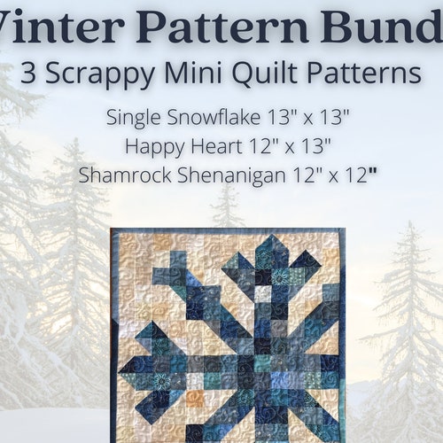 Easy Winter Mini Quilt Patterns PDF Snowflake Quilt Pattern Etsy