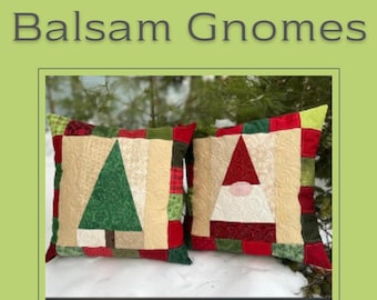 Balsam Gnomes Quilted Pillow Pattern: Easy Beginner Farmhouse (PDF Pattern)