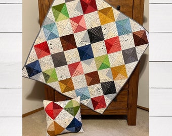 Carnival Quilt Pattern: Easy Fat Quarter Throw, Baby, Pillow (PDF)