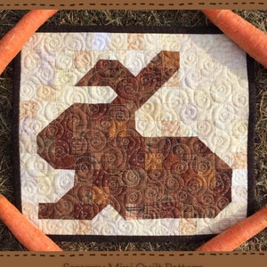 Quilt Pattern COTTONTAIL CUTIE Mini PDF Easy Beginner Scrappy Bunny Easter Quilt Pattern Beginner Quilt Pattern Wall Quilt Pattern