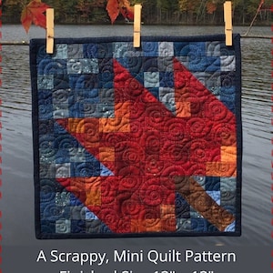 Quiltmuster MAJESTIC MAPLE Mini PDF Rotes und Blaues Quiltmuster Ahornblatt Quiltmuster Herbst Quiltmuster Quiltmuster Ahornblatt