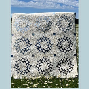 Sweet Emily Quilt Pattern PDF: Scrappy Friendship Star Quilt (62x62)
