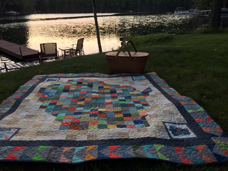 Quilt Pattern MEANDERING WISCONSIN PDF Easy Beginner Scrappy Patchwork