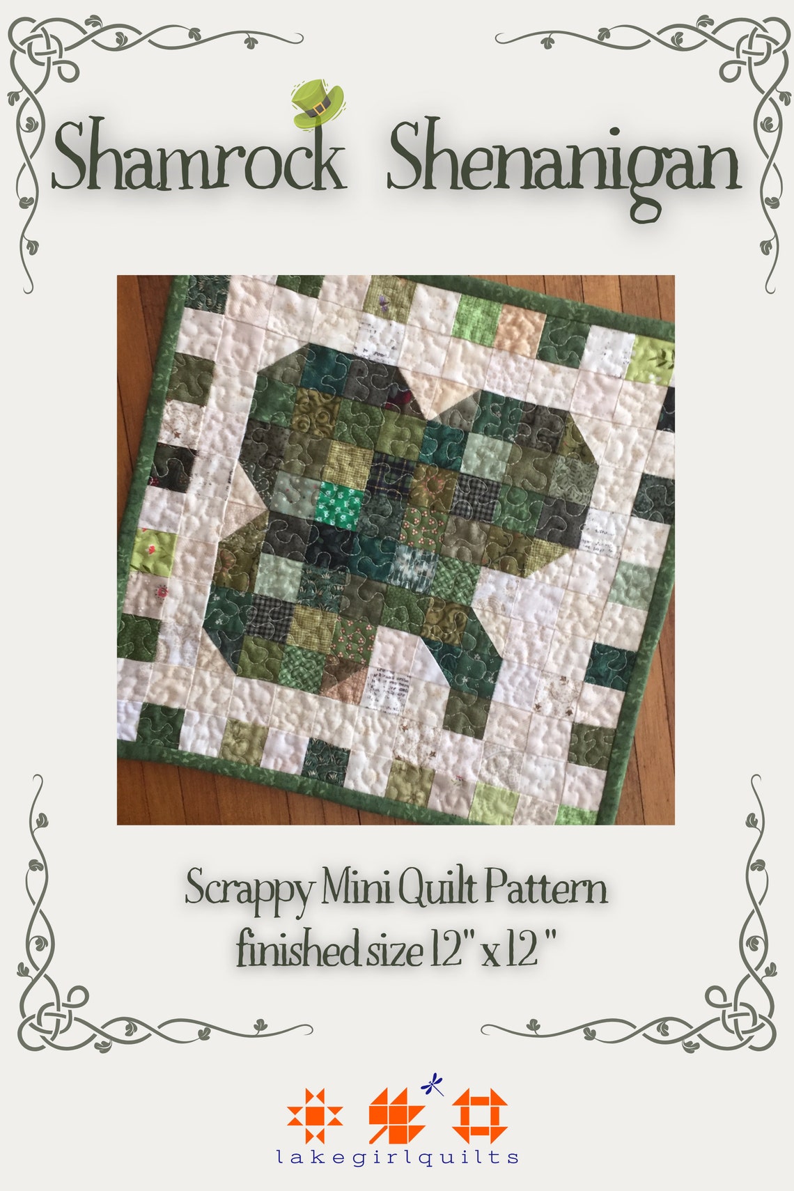 Easy Shamrock Mini Quilt Pattern PDF St. Patrick's Day Etsy
