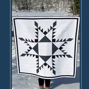 Morning Frost Quilt Pattern: Easy Feathered Star (PDF Pattern)
