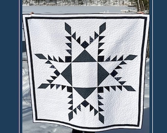 Morning Frost Quilt Pattern: Easy Feathered Star (PDF Pattern)