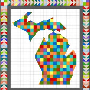 Meandering Michigan Quilt Pattern: Easy Scrappy Flying Geese (PDF)