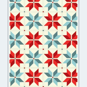 Quilt Pattern VINTAGE STARS Christmas Quilt Pattern Scrappy Quilt Pattern LeMoyne Star Easy Beginners Quilt Pattern Patriotic Quilt Pattern