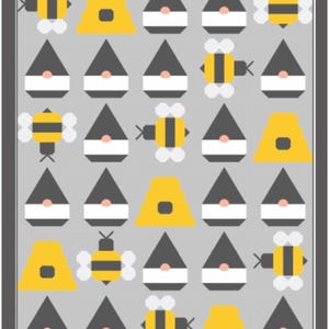 Buzzing Gnomes Quilt Pattern: Scrappy Beehive Design (PDF Pattern)