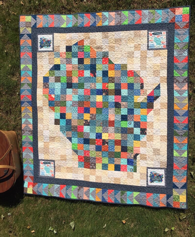 Quilt Pattern MEANDERING WISCONSIN PDF Easy Beginner Scrappy Patchwork