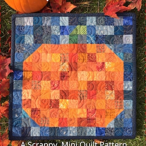 Quilt Pattern PUMPKIN PATCH Mini PDF Harvest Quilt Pattern Pumpkin Theme Quilt Pattern Autumn Quilt Pattern Easy Beginner Quilt Pattern
