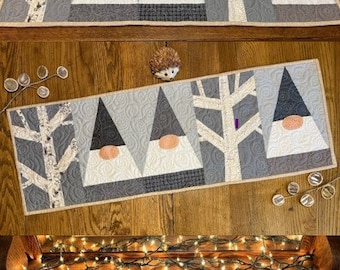 Birch Gnomes Table Runner Fabric Only (pattern not included)