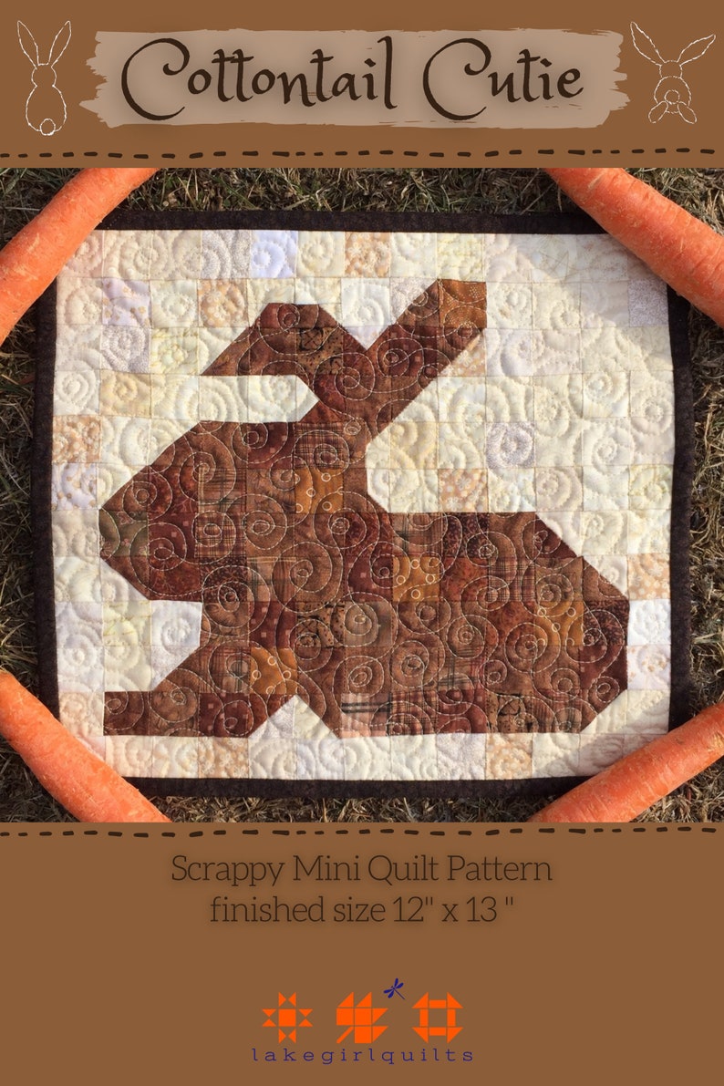 Scrappy Rabbit Cottontail Cutie Mini Quilt Pattern: Scrappy Bunny (PDF) - Etsy