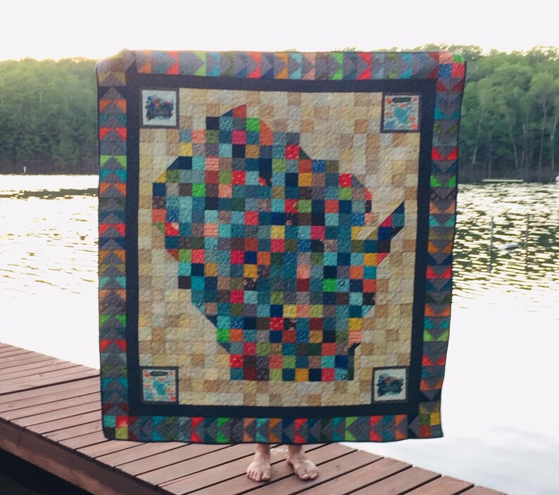 Quilt Pattern MEANDERING WISCONSIN PDF Easy Beginner Scrappy Patchwork