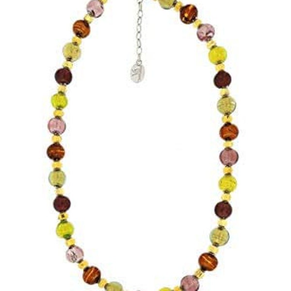 Venetiaurum - Collier pour femme en véritable verre de Murano et argent 925