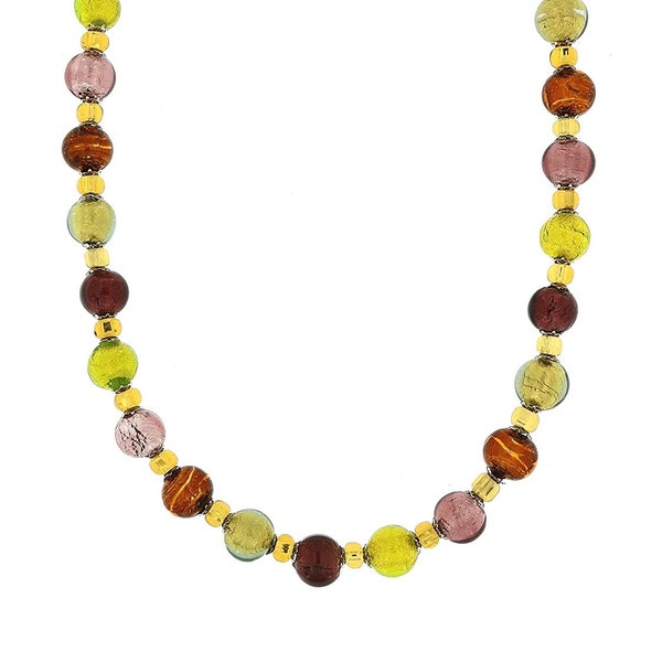 Venetiaurum - Collier pour femme en véritable verre de Murano et argent 925