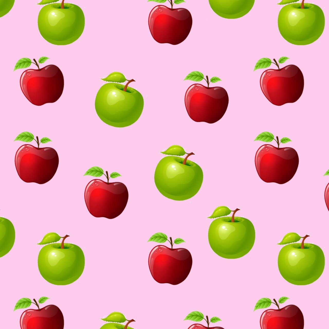 Apple Printed Cotton Fabric By The Yard Etsy