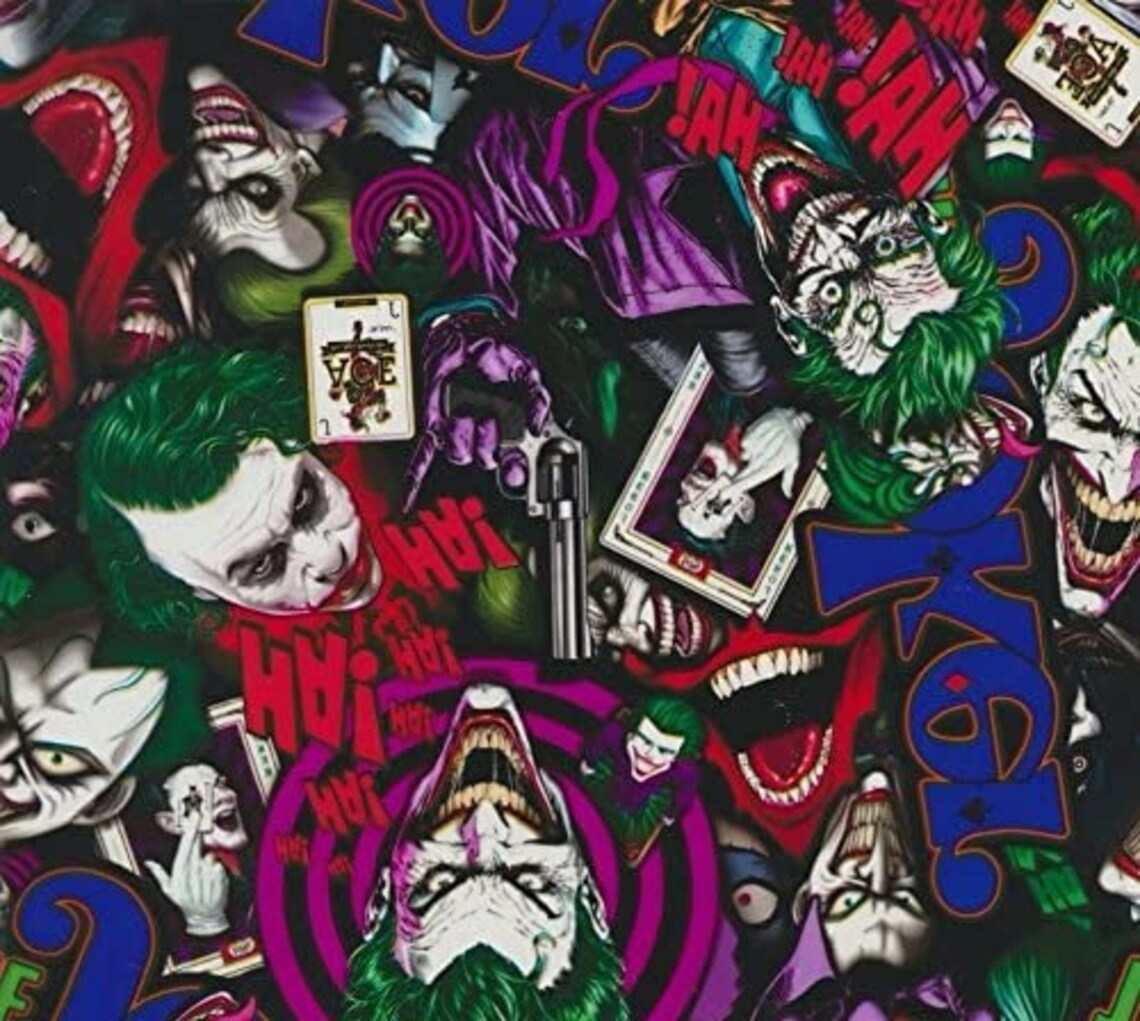JOKER Printed Cotton Fabric By The Yard Etsy