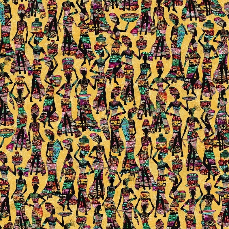 African Girls Eve Printed Cotton Fabric By The Yard