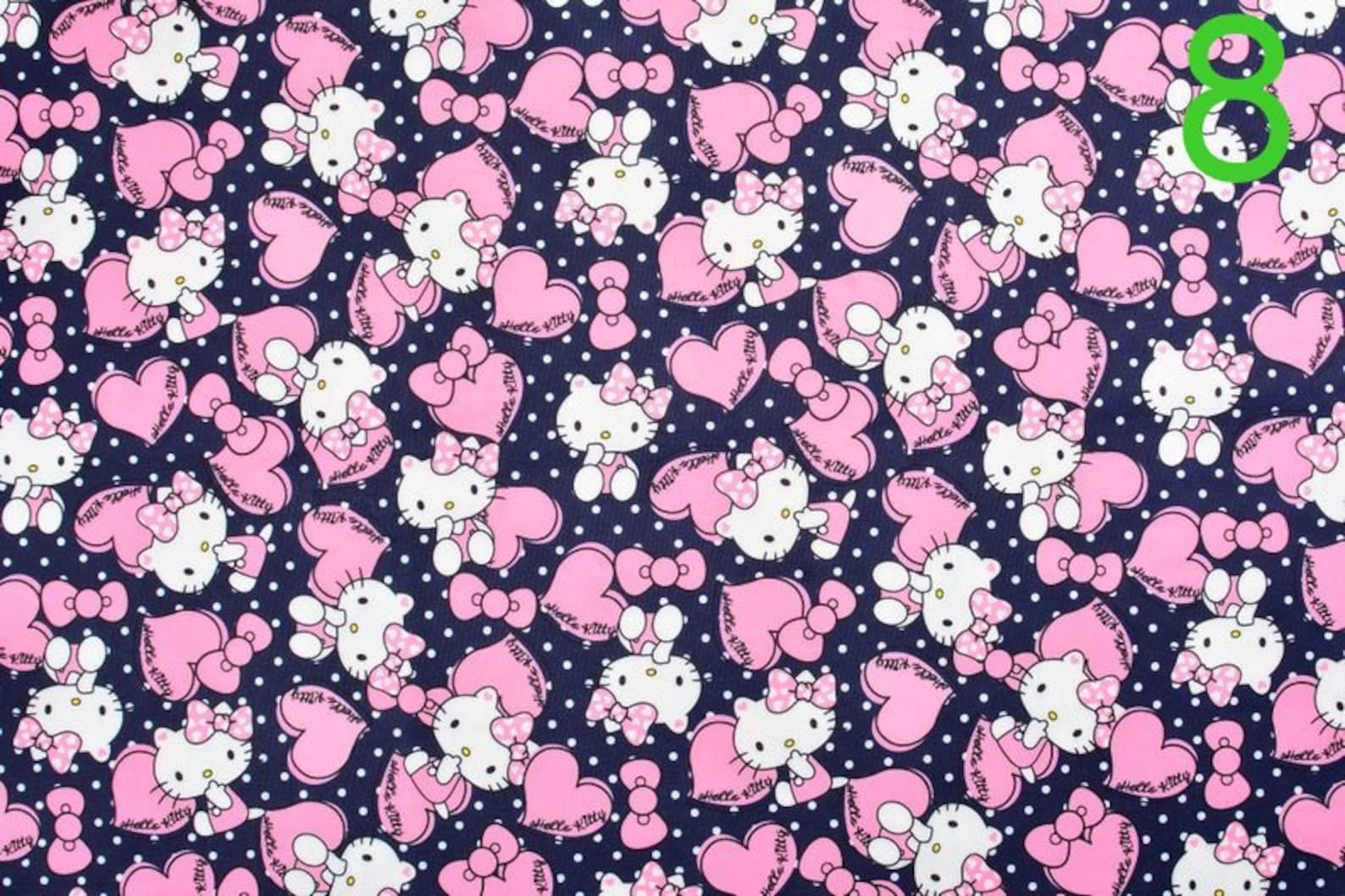 Hello Kitty Printed Cotton Fabric By The Yard Etsy