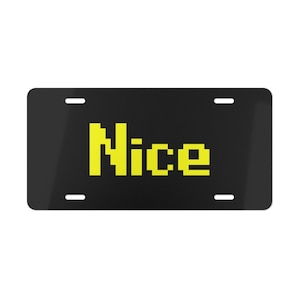 OSRS &quot;Nice&quot; - Vanity Plate, black license plate, funny license plate OSRS, Funny Rs Gift! Oldschool Rs Gift, osrs gift, funny OSRS