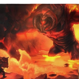 OSRS Inferno Blanket, osrs Gift - The Inferno, Zuk OSRS, Gift for Him/Her - Velveteen Plush with Black Background. Super soft!