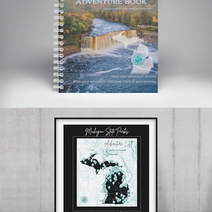 Adventure Challenge Bundle - Michigan State Parks - Adventure Planning Journal + Adventure List Poster