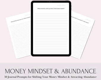 Prompted Journal "Money Mindset" - 50 Daily Guided Pages with Journaling Prompts for Shifting your Money Mindset | Digital - Printable Files