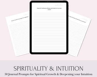 Prompted Journal "Spirituality & Intuition" - 50 Daily Guided Pages with Journaling Prompts for Spiritual Growth | Digital - Printable Files