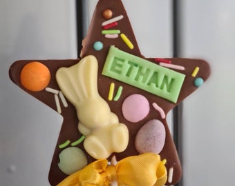 Personalised finest luxury Easter chocolate lollies.