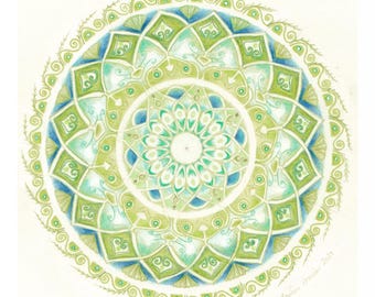 Unter der Esche - handpainted Mandala print