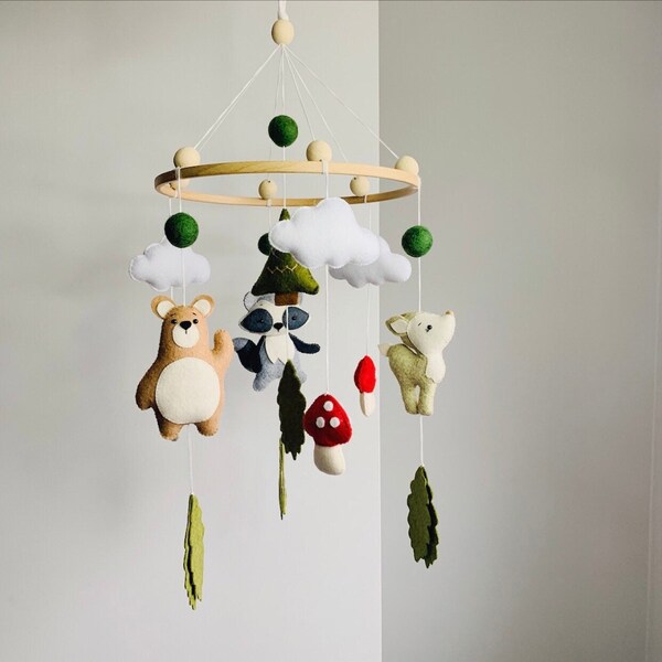 Felt Animals Mobile Etsy
