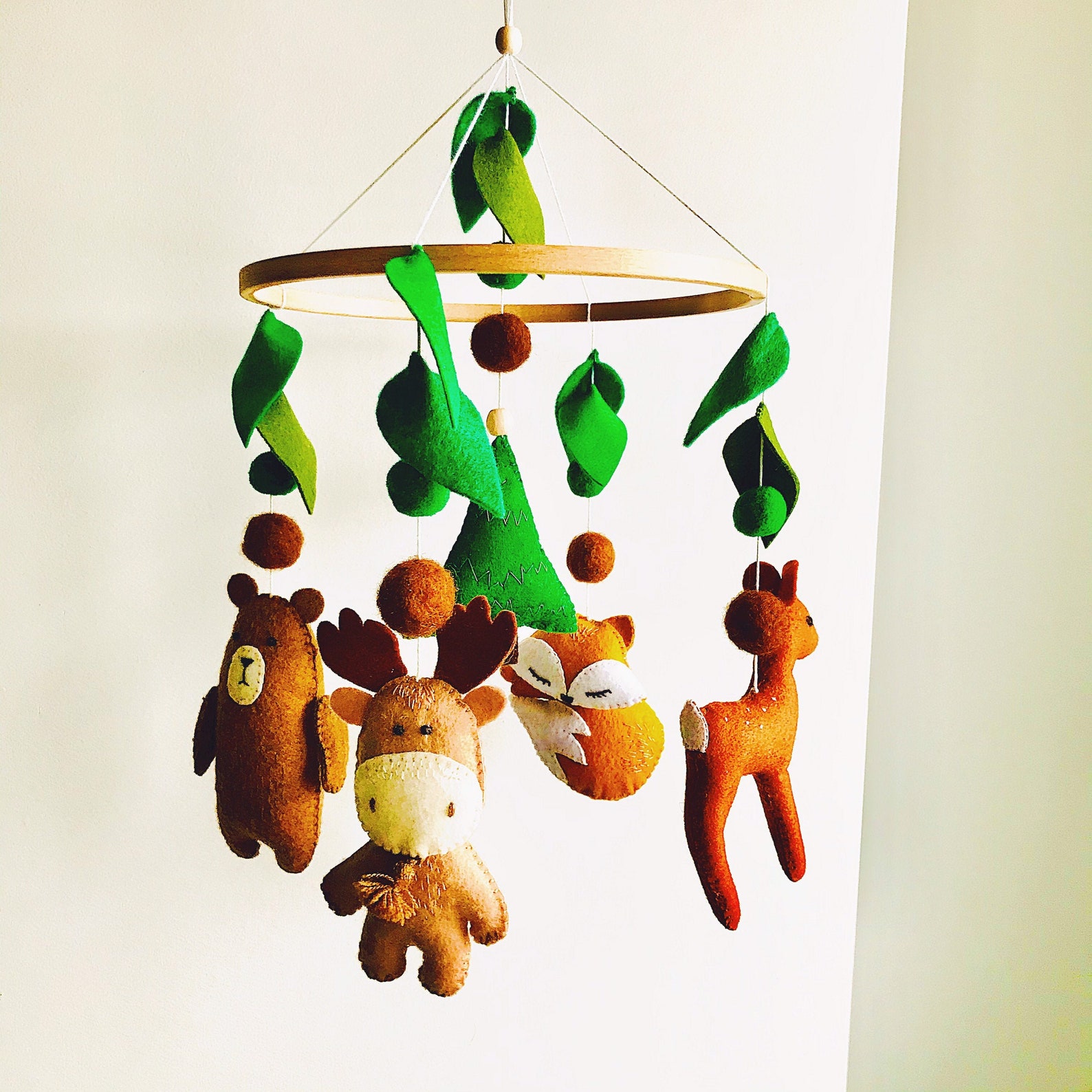Baby mobile Woodland mobile Forest nursery decor Baby crib Etsy