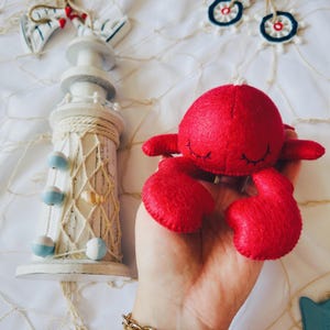 Felt Crab Baby Play Gym Toy: Sea Creature Mobile