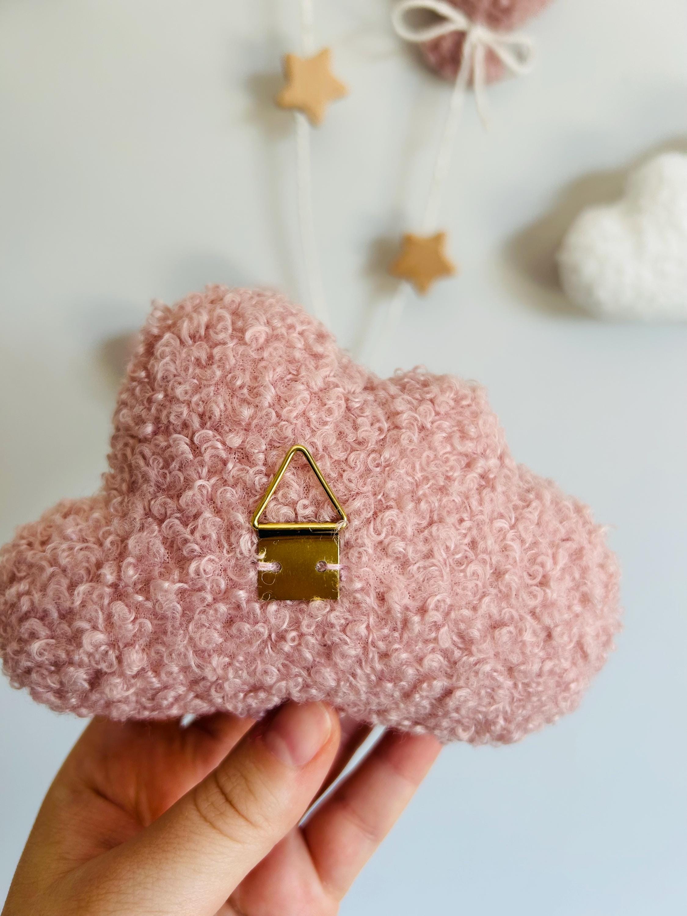 Pink Bunny Nursery Decor, Bouclé Clouds, Baby Girl Wall Art - Etsy