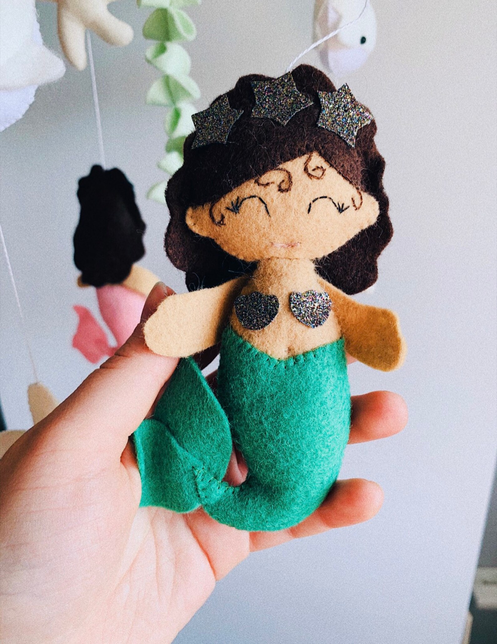 Mermaid Baby Mobile Baby Mobile girl Whale Mobile Crib Etsy