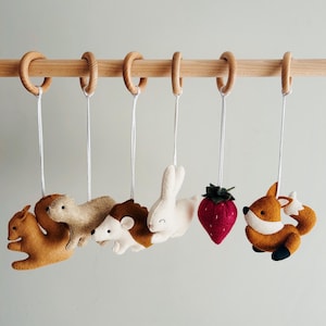 Felt Woodland Baby Gym Toys: Montessori Nursery Decor