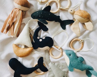 Set di giocattoli da palestra per bambini nell'oceano, giocattoli da palestra per attività di creature marine